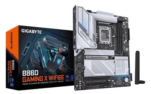 GIGABYTE B860 GAMING X WI-FI 6E SCHEDA MADRE - CPU INTEL CORE ULTRA, VRM A 12+1+2+1 FASI, FINO A 9066MHZ DDR5, 1XPCIE 5.0 + 2XPCIE 4.0 M.2, LAN 2,5 GBE, WIFI 6E, USB4